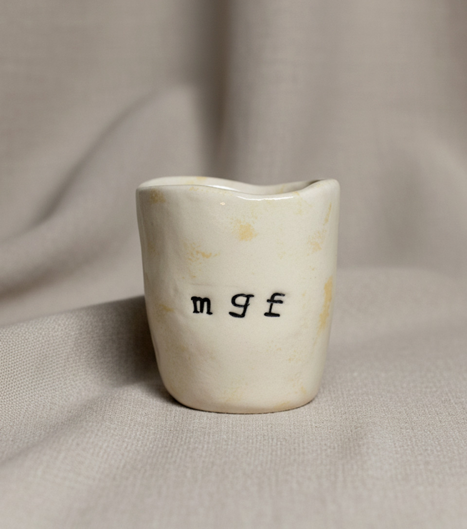 Taza Blanca y Beige 200ml