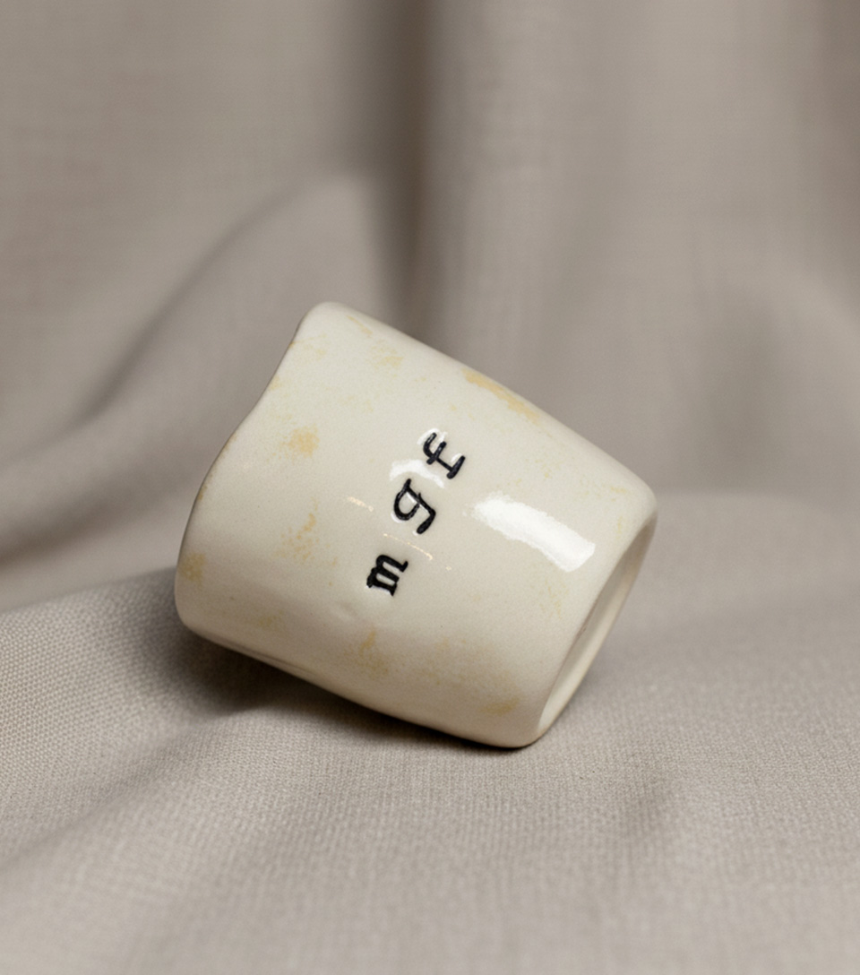 Taza Blanca y Beige 200ml - Imagen 2