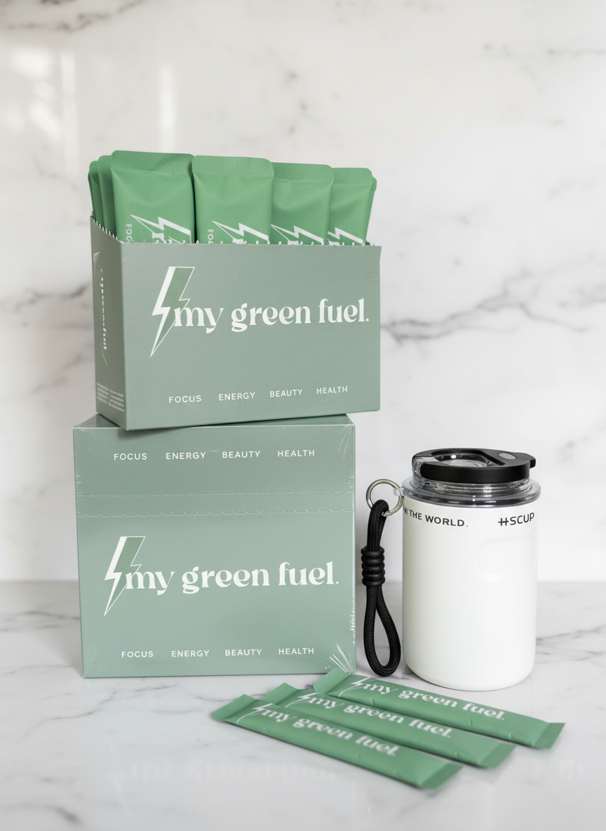 termo blanco + 2 cjas sticks-my green fuel