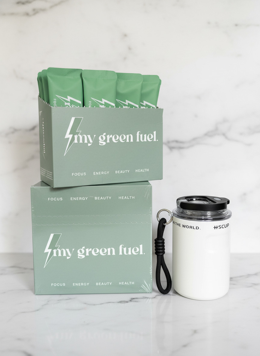 termo blanco + 2 cjas sticks-my green fuel