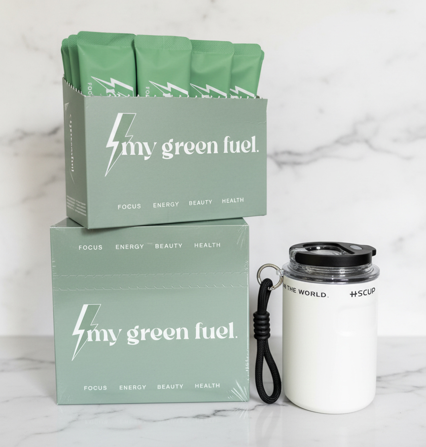 termo blanco + 2 cjas sticks-my green fuel